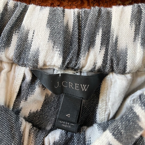 J Crew Joggers Womens Size 4 Ikat Gray Cropped Seaside Pants - Picture 6 of 6
